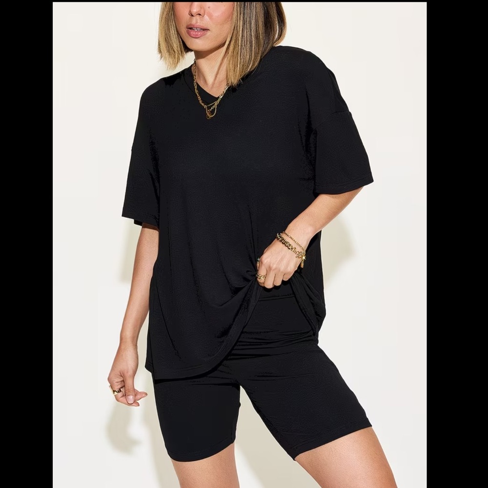 NWT 2 pc Basic Bae Tee & Shorts Set